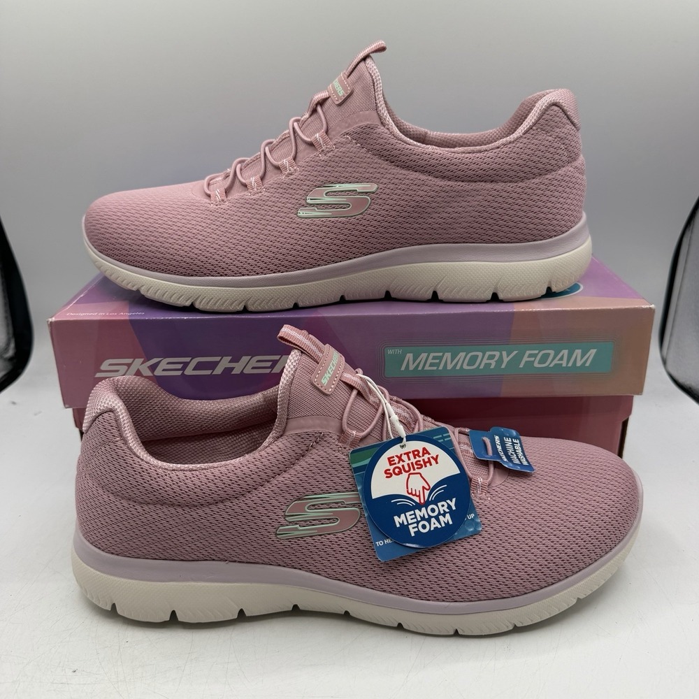 Skechers Summits Summer Blush Shoes Womens Sz 11 Mauve Slip On Sneaker 150268
